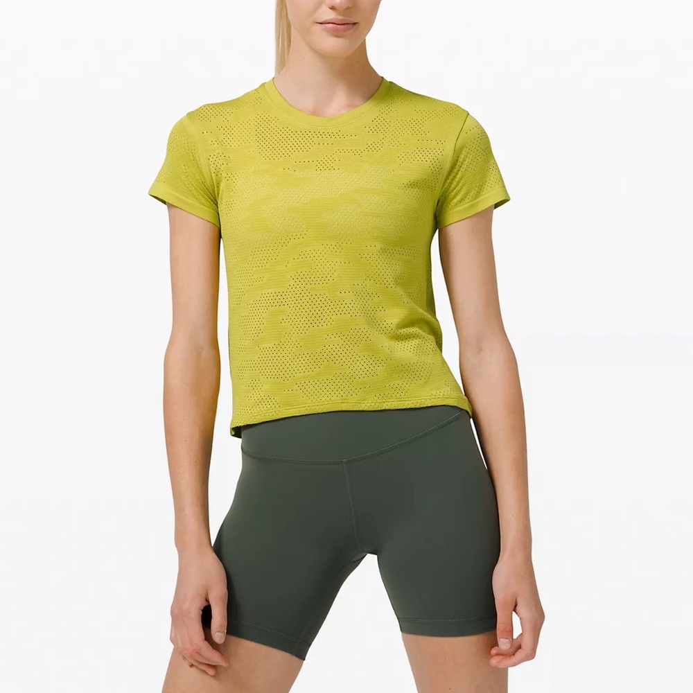 NWT Lululemon Train to Be Short Sleeve Camo